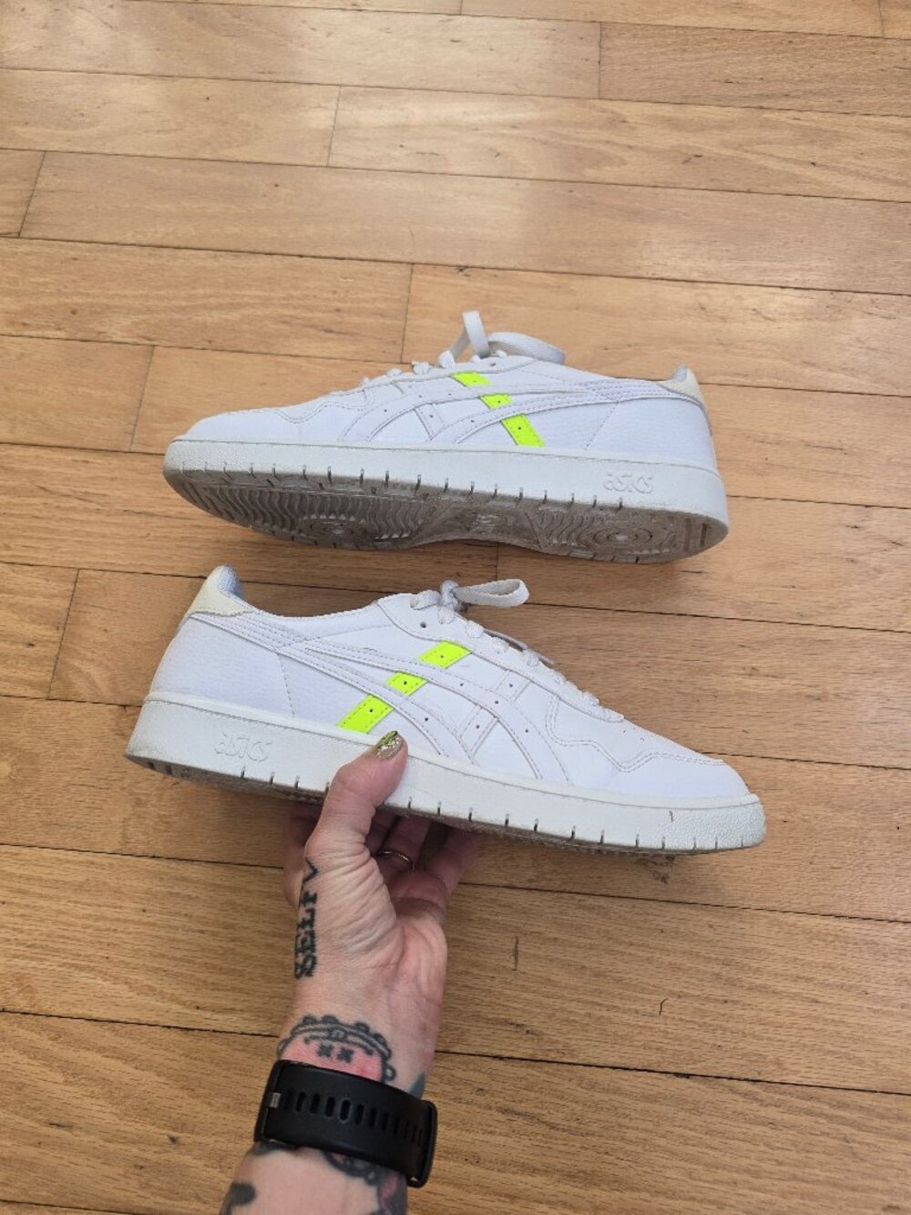 Asics | Japan S white leather platform sporty sneakers | WMS 11